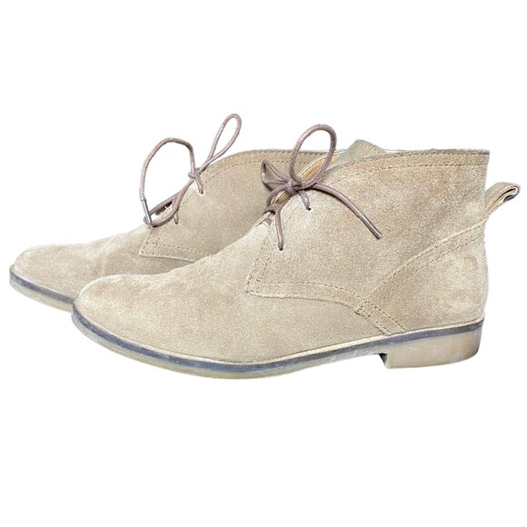 Lucky Brand Garboh Lace Up Chukka Suede Boots Booties Tan Size 7 - Picture 1 of 7